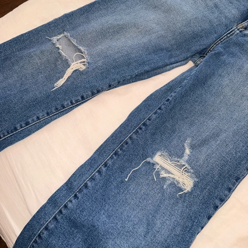 Just Black Straight Leg Blue Jeans with Distressed Knees, 26 - Picture 10 of 11
